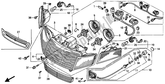 Tutte le parti per il Faro (uk) del Honda GL 1500 SE 1994