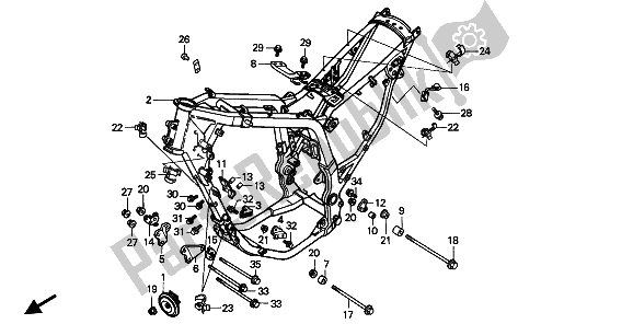 Tutte le parti per il Corpo Del Telaio del Honda XRV 750 Africa Twin 1991