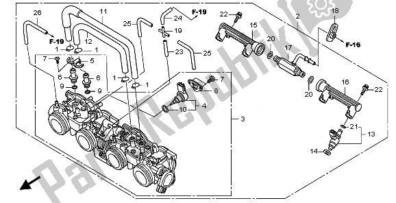 Todas las partes para Cuerpo Del Acelerador de Honda CBF 1000 TA 2008