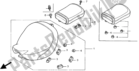 Todas as partes de Assento do Honda VT 750C2 1997