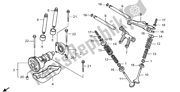 Tutte le parti per il Albero A Camme E Valvola del Honda TRX 500 FA Fourtrax Foreman 2006