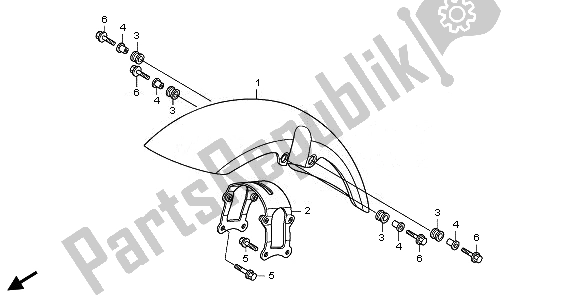 All parts for the Front Fender of the Honda VT 750C2B 2011