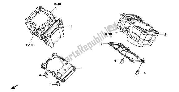 All parts for the Cylinder of the Honda NT 700V 2009