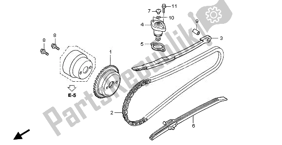 All parts for the Cam Chain & Tensioner of the Honda NPS 50 2008