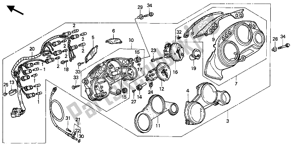 All parts for the Meter (mph) of the Honda CBR 600F 1994