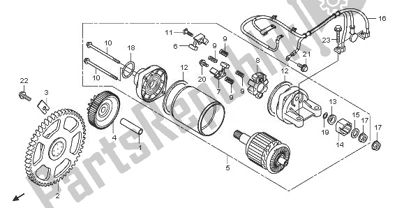 All parts for the Starting Motor of the Honda NSS 250S 2008