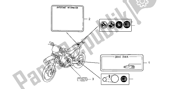 Tutte le parti per il Etichetta Di Avvertenza del Honda CRF 250X 2007