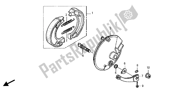 All parts for the Front Brake Panel of the Honda CRF 70F 2012