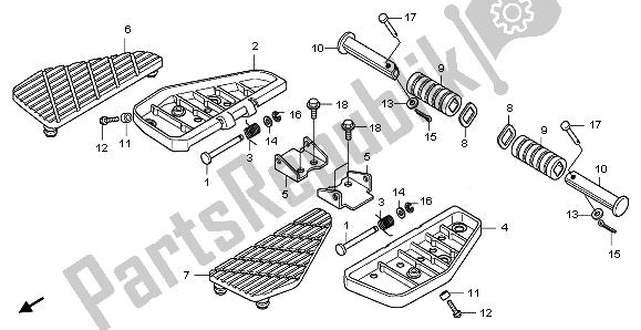 All parts for the Step of the Honda NSA 700A 2008