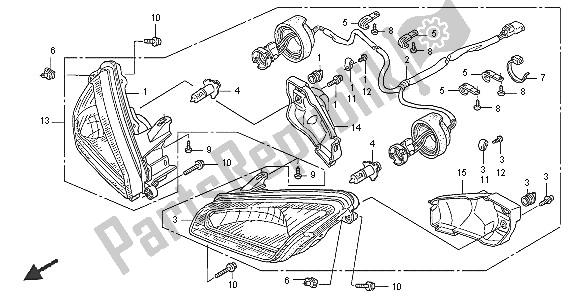 Tutte le parti per il Faro del Honda TRX 650 FA Fourtrax Rincon 2005