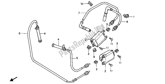 Toutes les pièces pour le Bobine D'allumage du Honda PC 800 1989