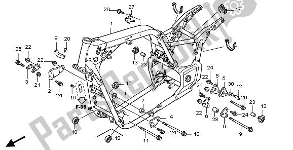 Todas as partes de Corpo Da Moldura do Honda VTX 1800C1 2006