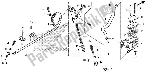 Todas las partes para Cilindro Maestro Del Freno Trasero de Honda CRF 250M 2014