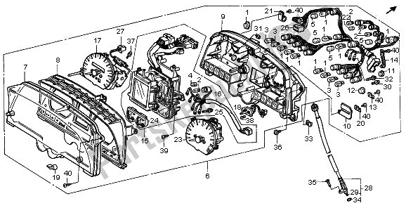 All parts for the Meter (kmh) of the Honda GL 1500 SE 1995