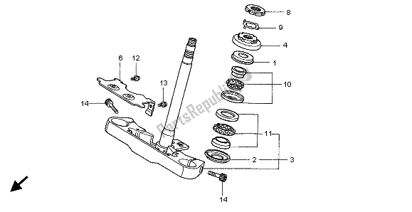 Todas las partes para Vástago De Dirección de Honda VT 750C2 1998