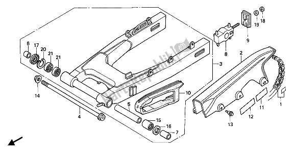 Alle onderdelen voor de Achterbrug van de Honda CBR 1000F 1989