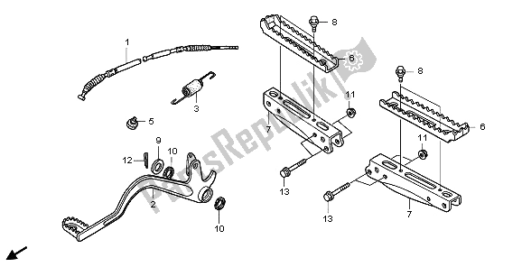All parts for the Step & Pedal of the Honda TRX 500 FA Fourtrax Foreman 2003