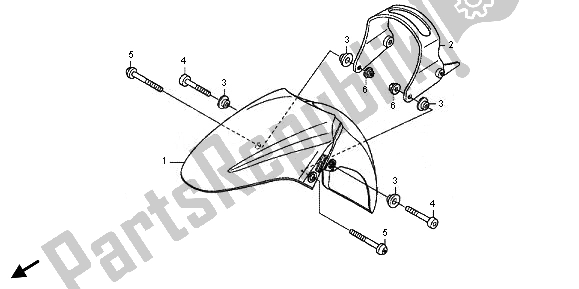 All parts for the Front Fender of the Honda FJS 600A 2011