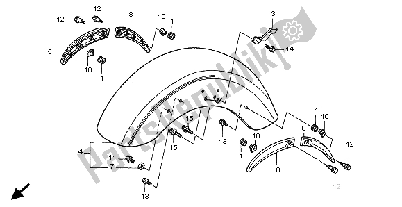 Todas las partes para Guardabarros Delantero de Honda VT 1100C3 1999