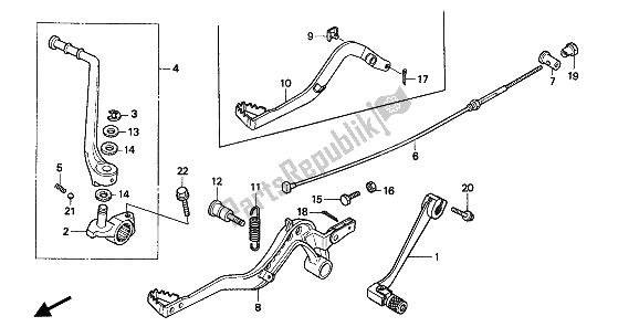 Todas las partes para Pedal Y Brazo De Arranque de Honda CR 80R 1991