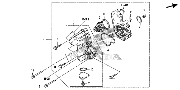 Todas las partes para Bomba De Agua de Honda GL 1800B 2013