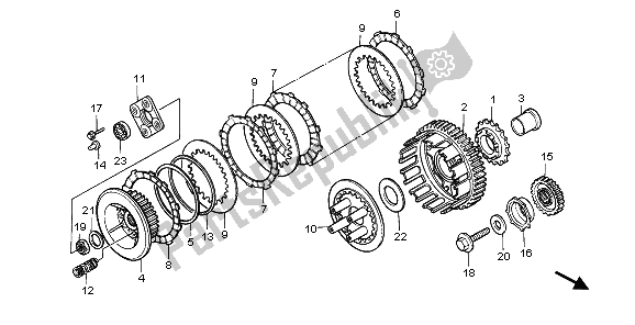 All parts for the Clutch of the Honda NTV 650 1995