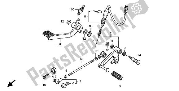 All parts for the Pedal of the Honda NT 700 VA 2010