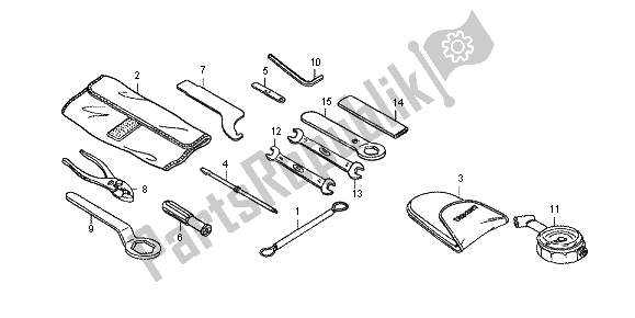 Alle onderdelen voor de Hulpmiddelen van de Honda CBR 600 RR 2012