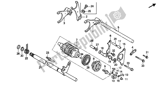 Todas las partes para Tambor De Cambio De Marchas de Honda CBR 600F 1989