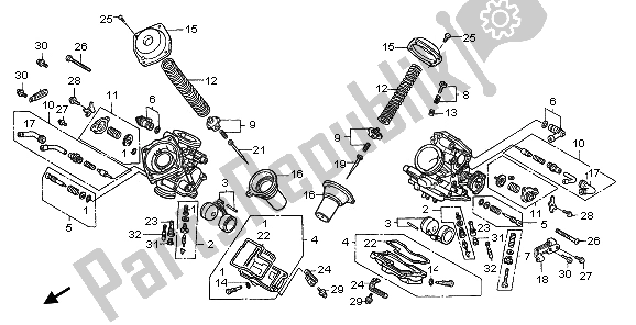 Todas las partes para Carburador (componentes) de Honda XL 650V Transalp 2006