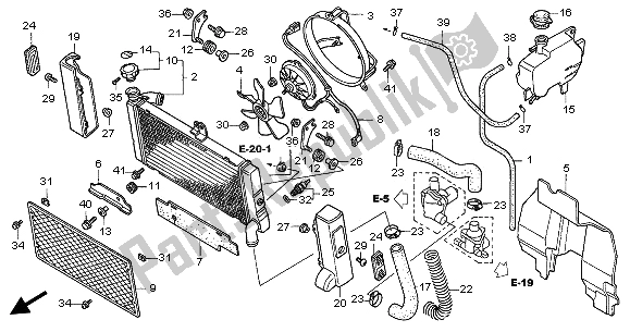 All parts for the Radiator of the Honda GL 1500C 2002