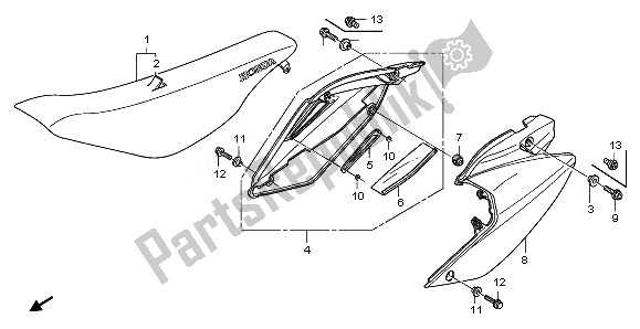 Tutte le parti per il Sedile E Copertura Laterale del Honda CRF 250X 2011