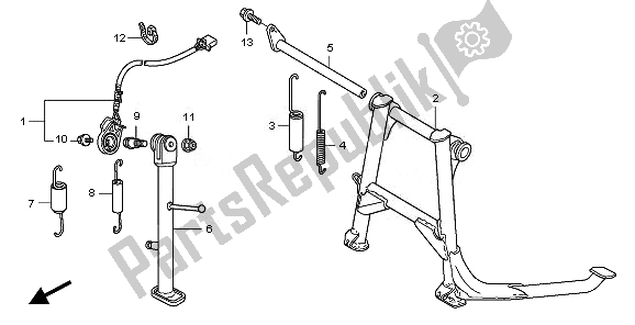 All parts for the Stand of the Honda CBF 1000 SA 2010