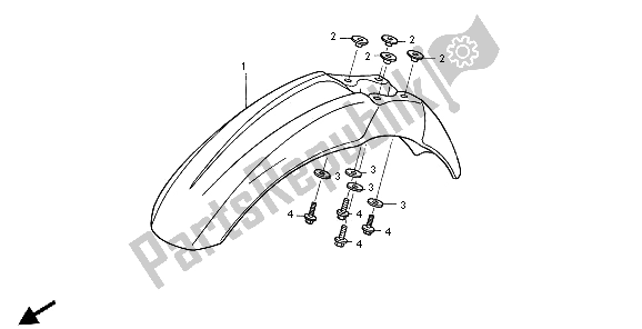 Tutte le parti per il Parafango Anteriore del Honda XR 250R 1996