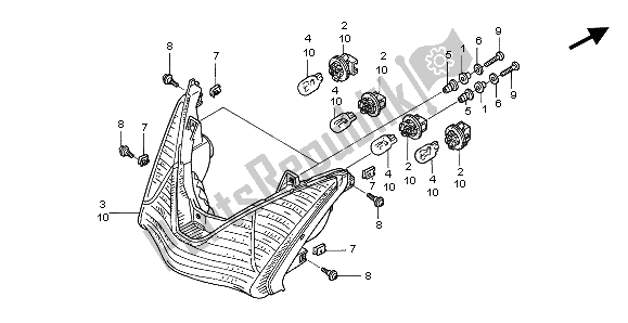 Todas las partes para Luz De Combinación Trasera de Honda ST 1300 2002