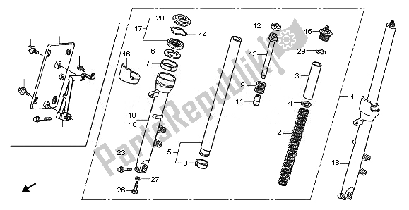 All parts for the Front Fork of the Honda CBF 1000 FS 2011