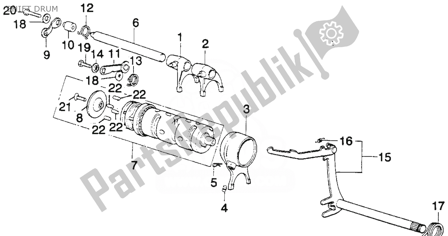 Todas las partes para Cambio De Tambor de Honda MT 250 1974