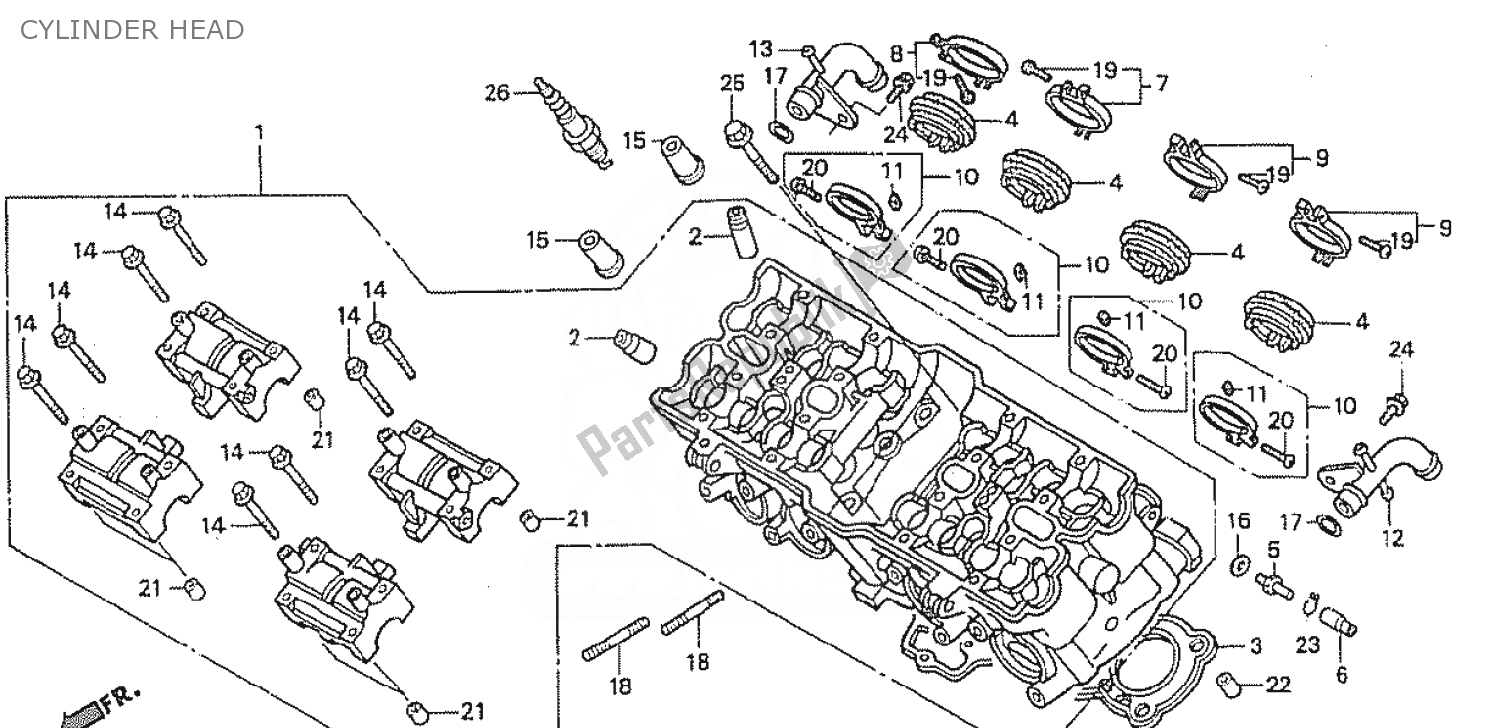 Todas las partes para Cabeza De Cilindro de Honda CBR 400 RR 1990