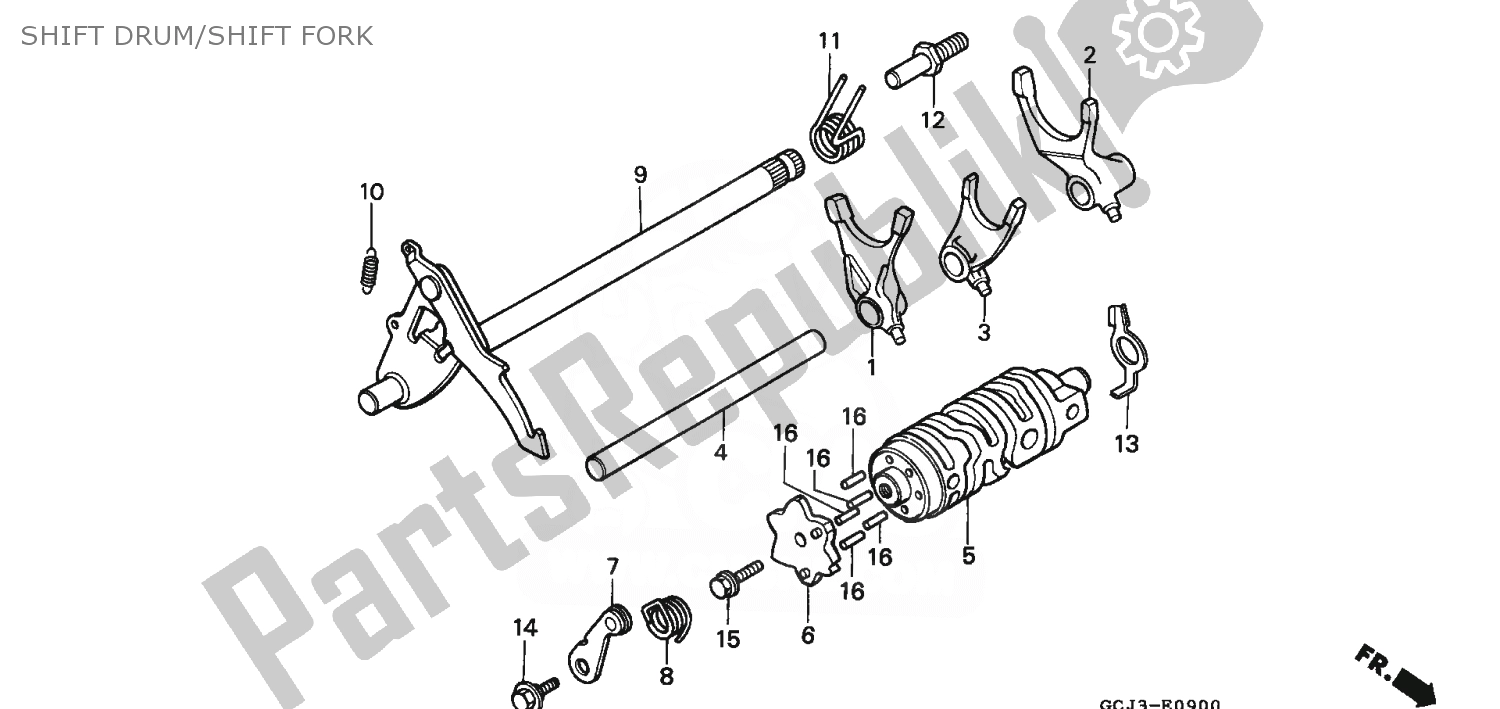 Todas as partes de Shift Drum/shift Fork do Honda NSR 50 1997