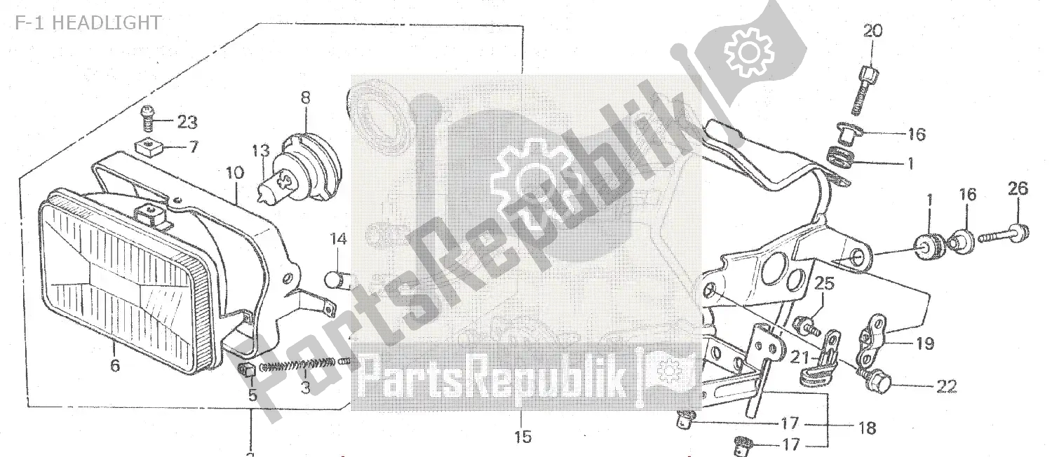 Tutte le parti per il F-1 Headlight del Honda MBX 125 1984