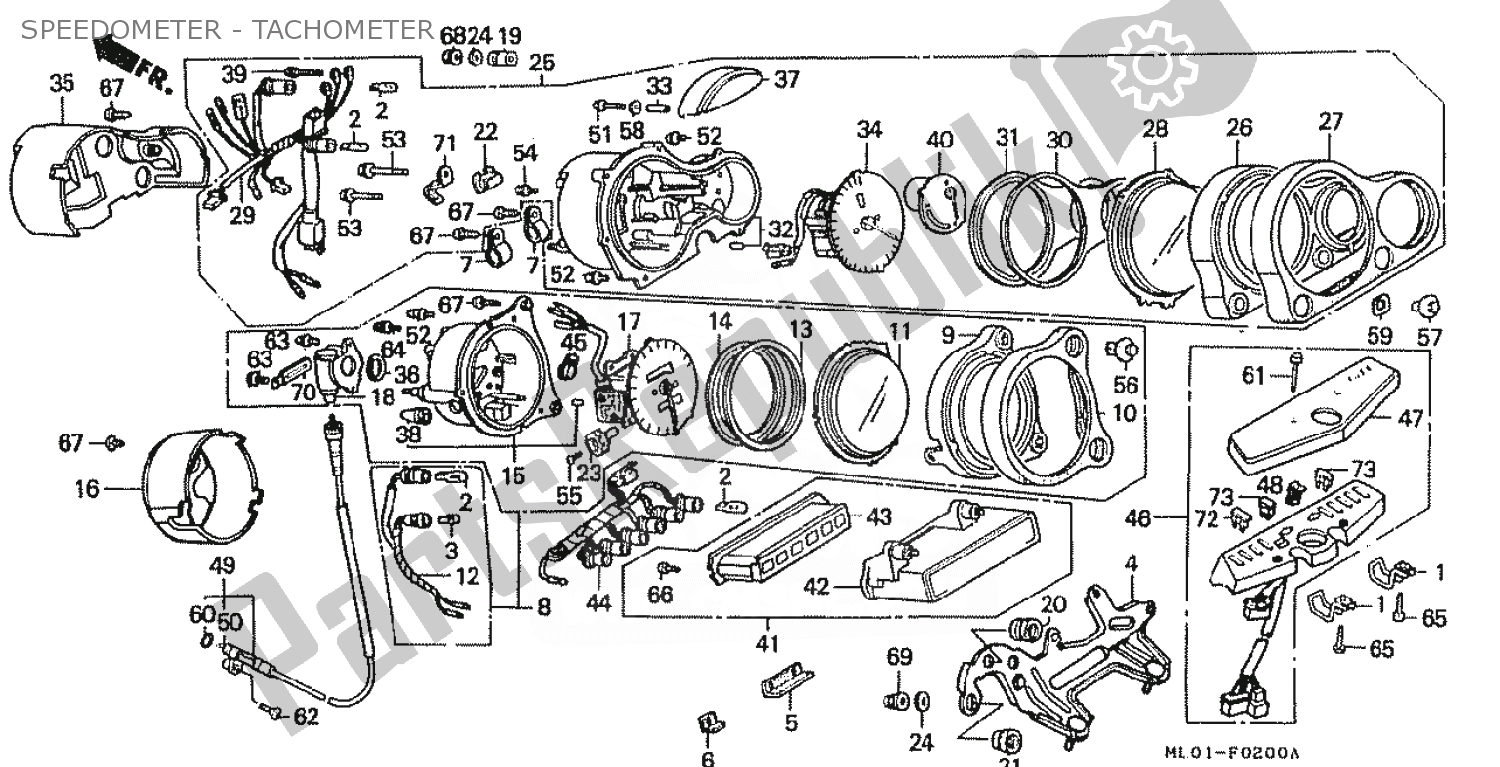 Toutes les pièces pour le Speedometer - Tachometer du Honda VFR 400 1986