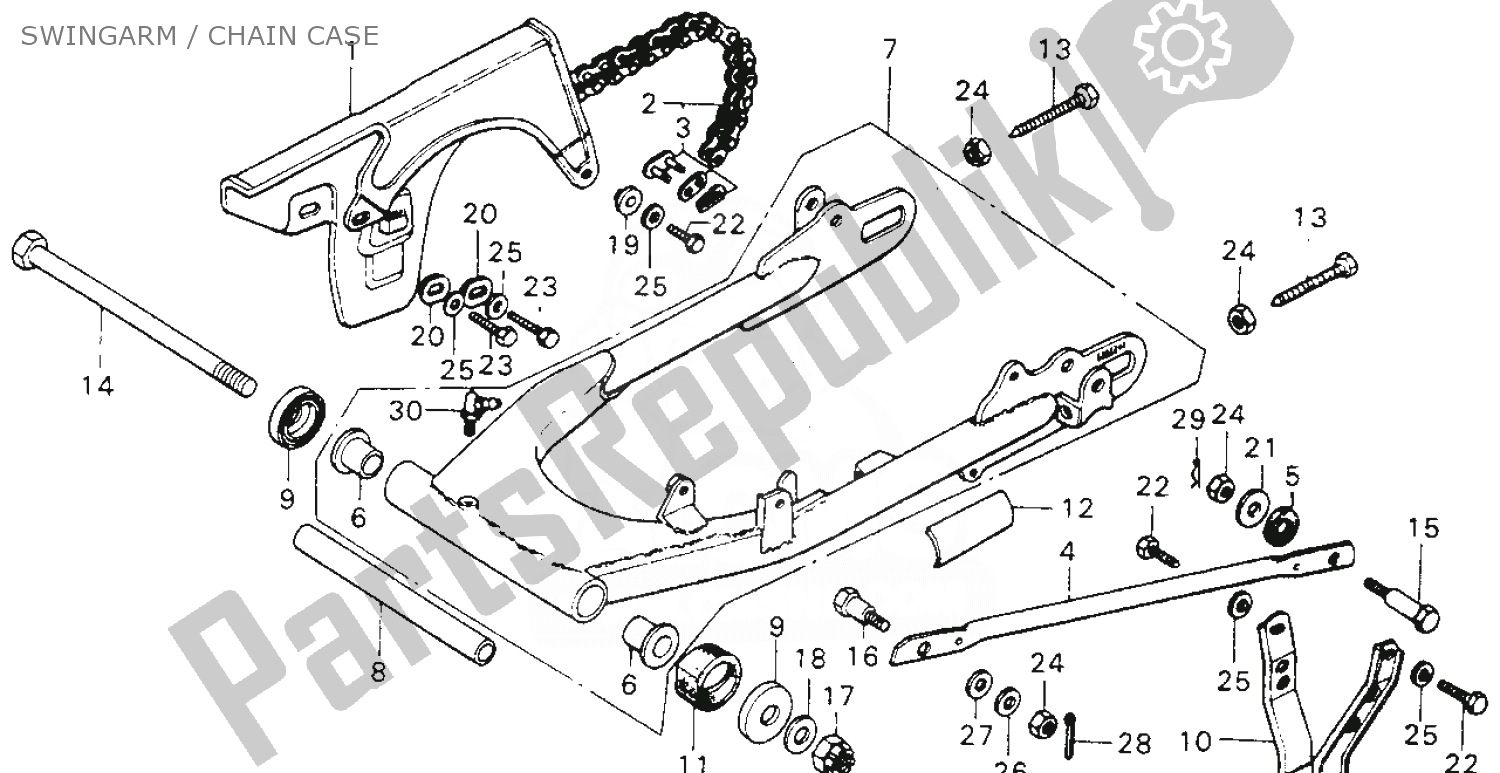 Wszystkie części do Swingarm / Chain Case Honda MT 125 1974