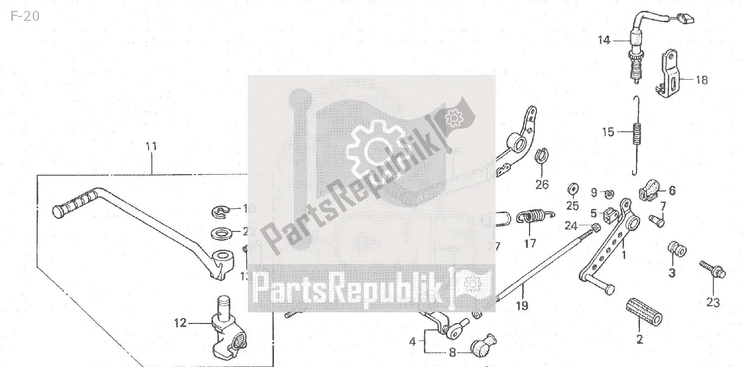 All parts for the F-20 of the Honda NSR 250 1986