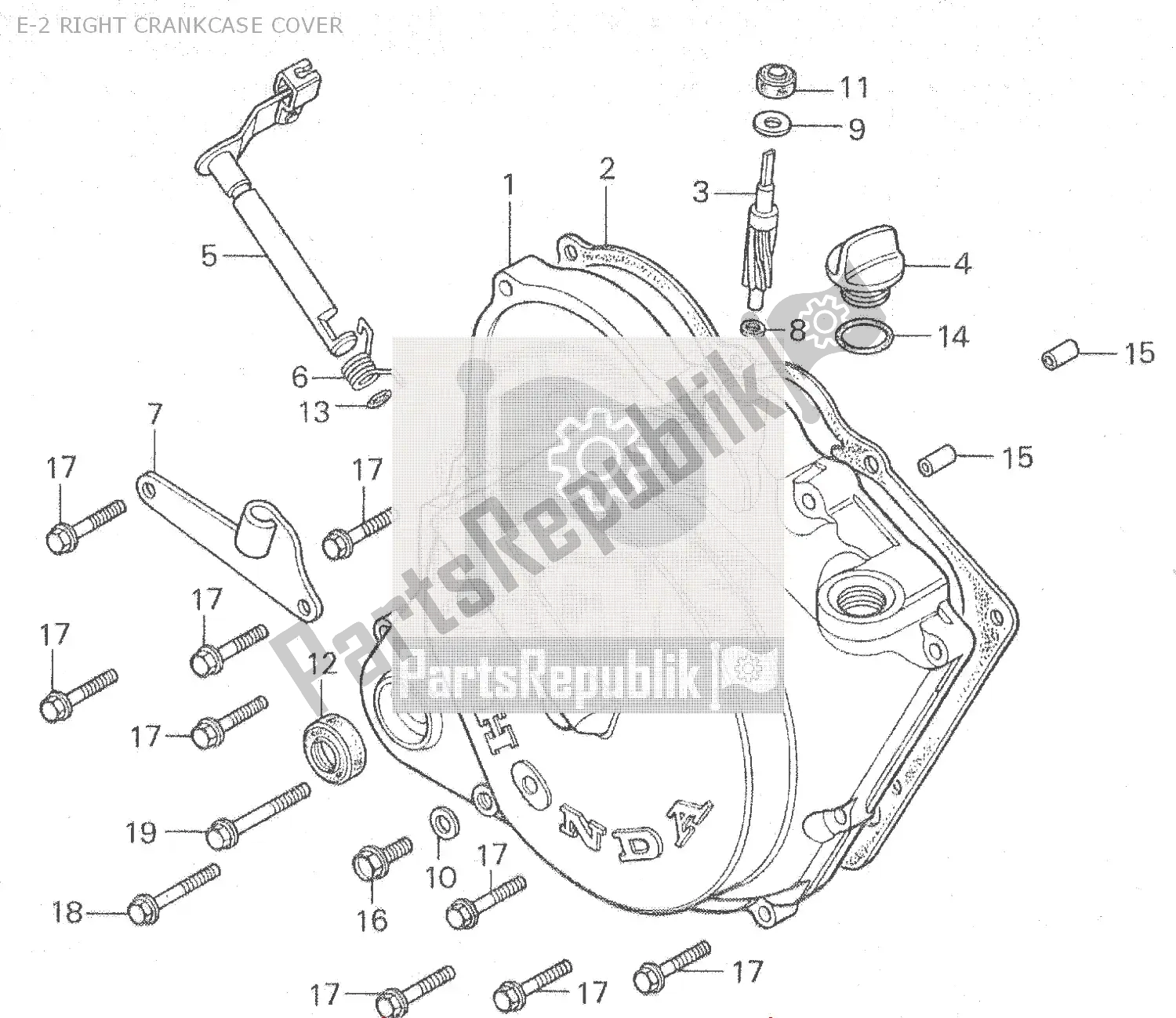 Wszystkie części do E-2 Right Crankcase Cover Honda MB 80 1981