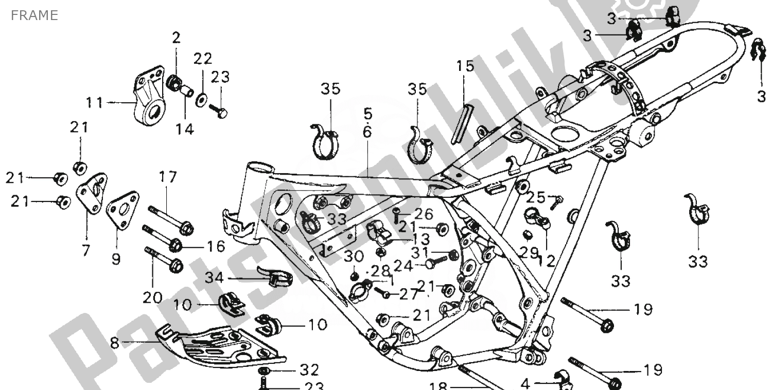 Toutes les pièces pour le Cadre du Honda MT 125 1974