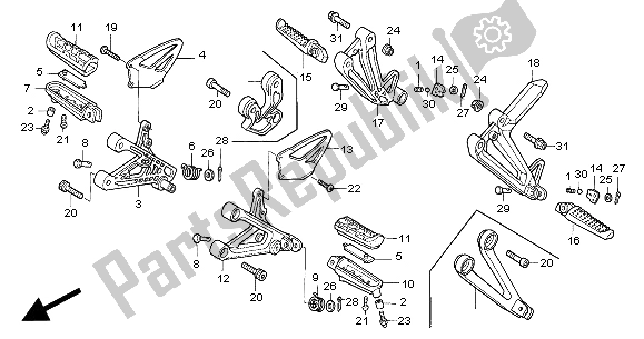 Tutte le parti per il Passo del Honda CBR 600F 2000