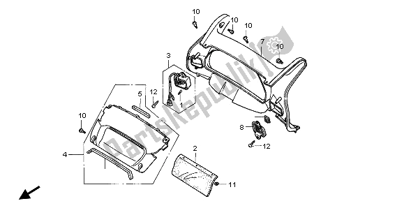 All parts for the Meter Panel of the Honda ST 1100A 1996