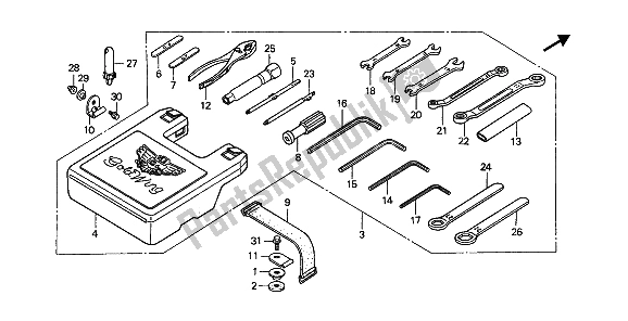 All parts for the Tools of the Honda GL 1500 1990