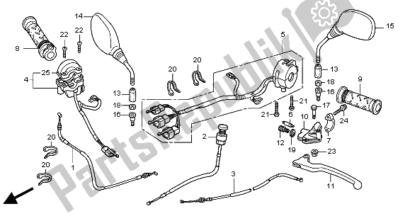 Todas las partes para Manejar Palanca E Interruptor Y Cable de Honda CBR 125R 2004