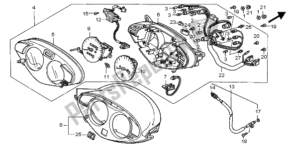 All parts for the Meter (mph) of the Honda NT 650V 1998